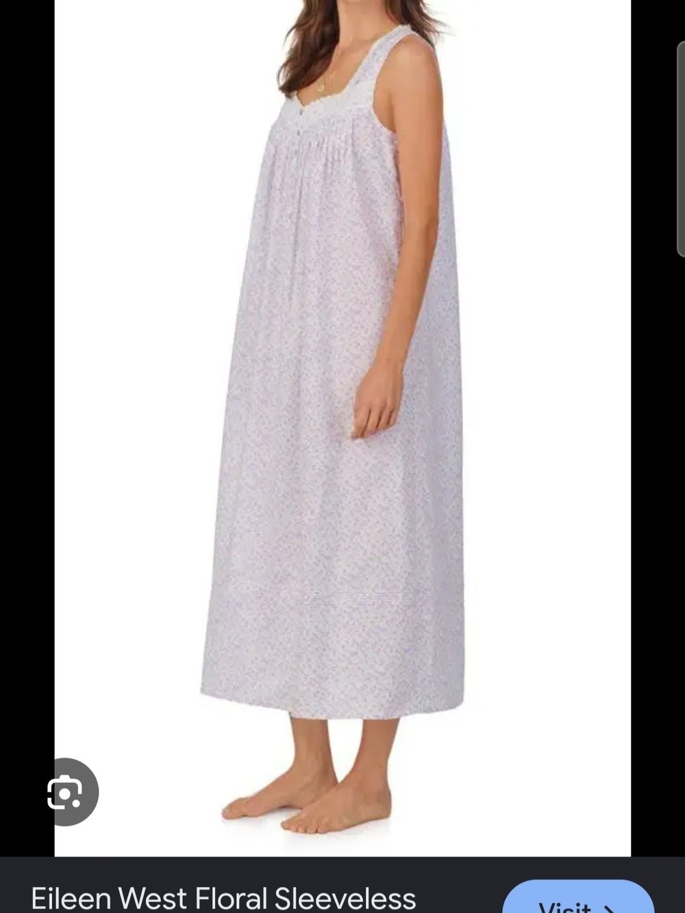 Eileen West Lavender Floral Sleeveless Nightgown